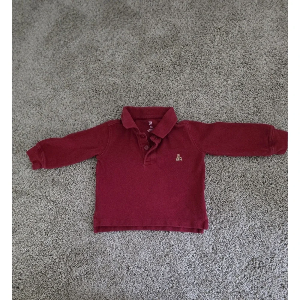 Baby Gap Short Sleeve Shirt Toddler Unisex Size 12-18 months Red Solid